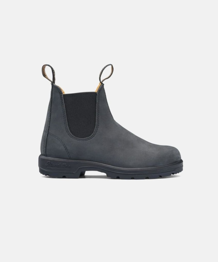 Men Blundstone Chelsea Boots | Blundstone 587 Rustic Black Unisex Boots