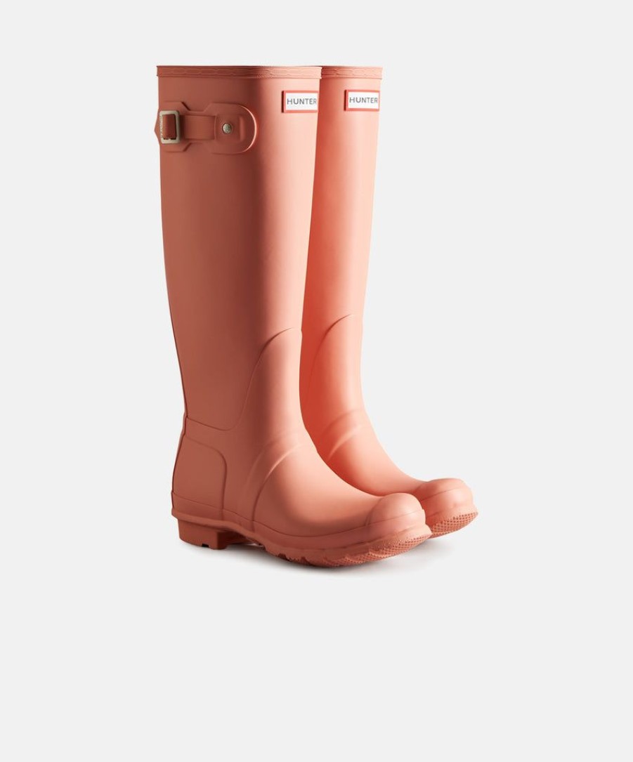 Women Hunter Wellington Boots | Hunter Womens Original Tall Rough Pink Boots