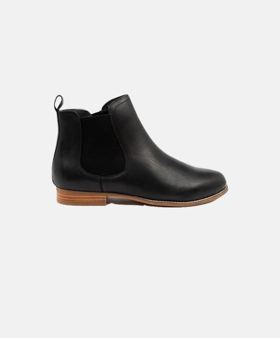 Women Ziera Slip On Boots | Ziera Talia Xf-Zr Black Leather Boots