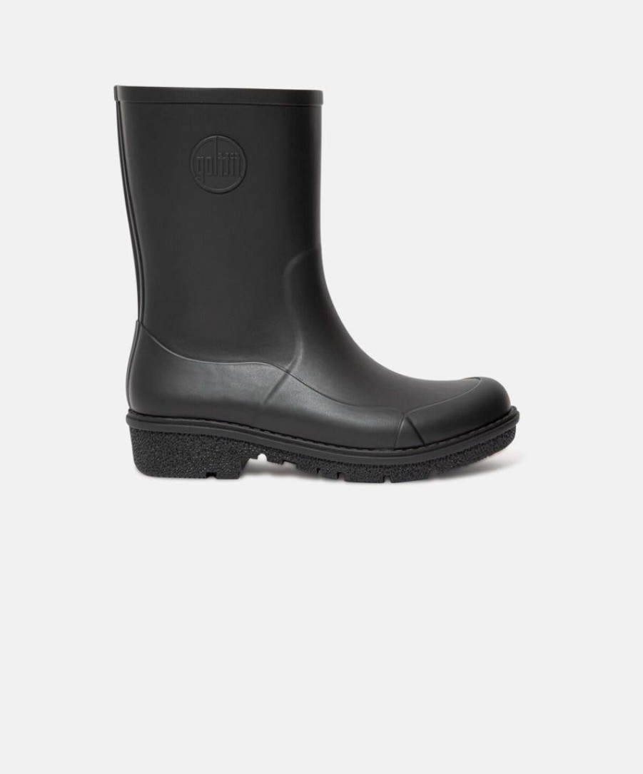 Women FitFlop Wellington Boots | Fitflop Wonderwelly Short Boots Black