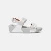 Women FitFlop Two Strap Sandals | Fitflop Lulu Leather Back-Strap Sandals Silver