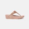 Women FitFlop Toe Post Sandals | Fitflop Lulu Glitter Rose Gold Toe-Thongs