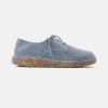 Women Birkenstock Lace Up Sneakers | Birkenstock Gary Suede Leather Blue Shoes