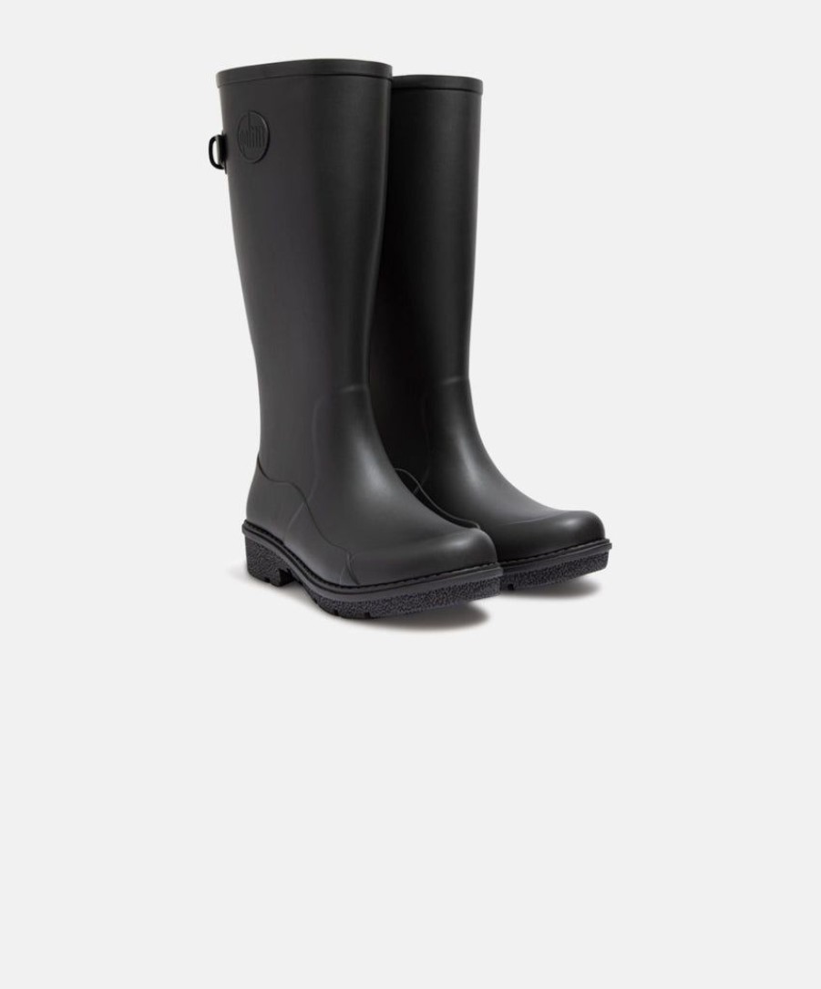 Women FitFlop Wellington Boots | Fitflop Wonderwelly Tall All Black Boots