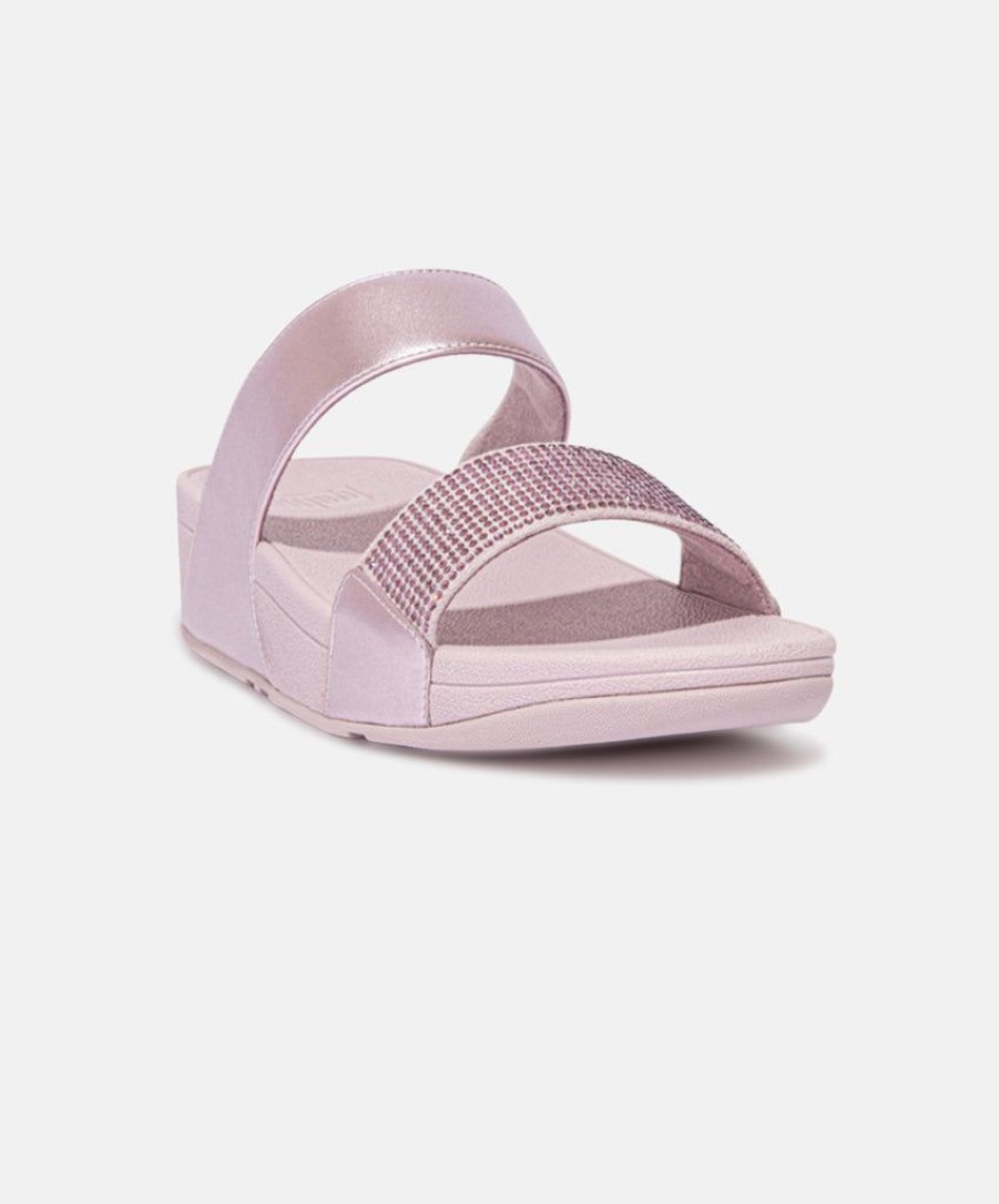 Women FitFlop Slides | Fitflop Lulu Crystal Embellished Slides Purple