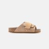 Women Birkenstock Leather Sandals | Birkenstock Kyoto Suede Leather Clay Sandals