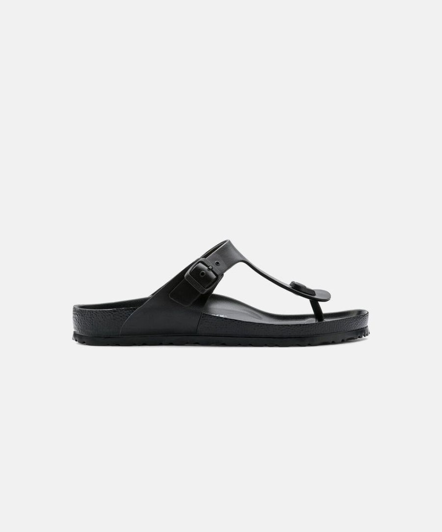 Men Birkenstock Thongs | Birkenstock Gizeh Eva Black Sandals